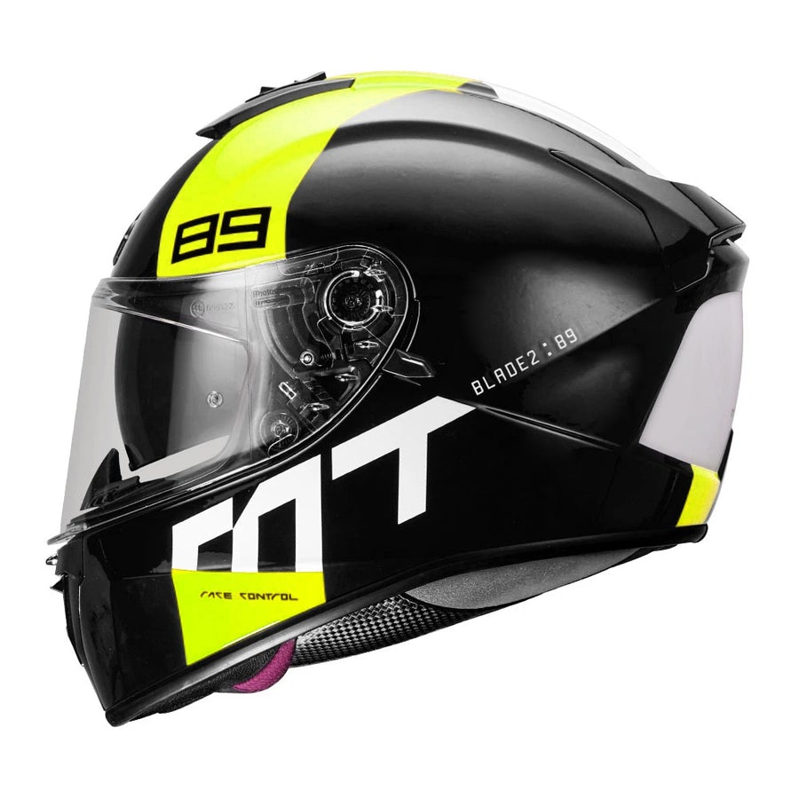 MT Blade 2SV 89 Motorcycle Helmet ( Gloss Flourescent Yellow )