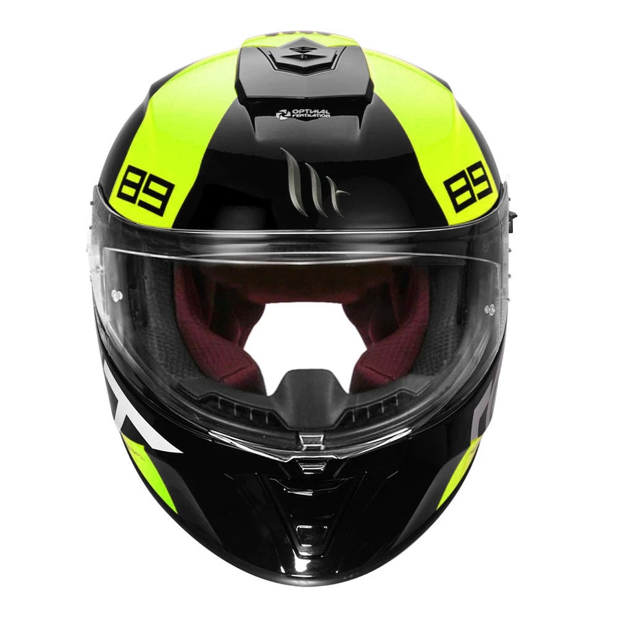 MT Blade 2SV 89 Motorcycle Helmet ( Gloss Flourescent Yellow ) - Image 3