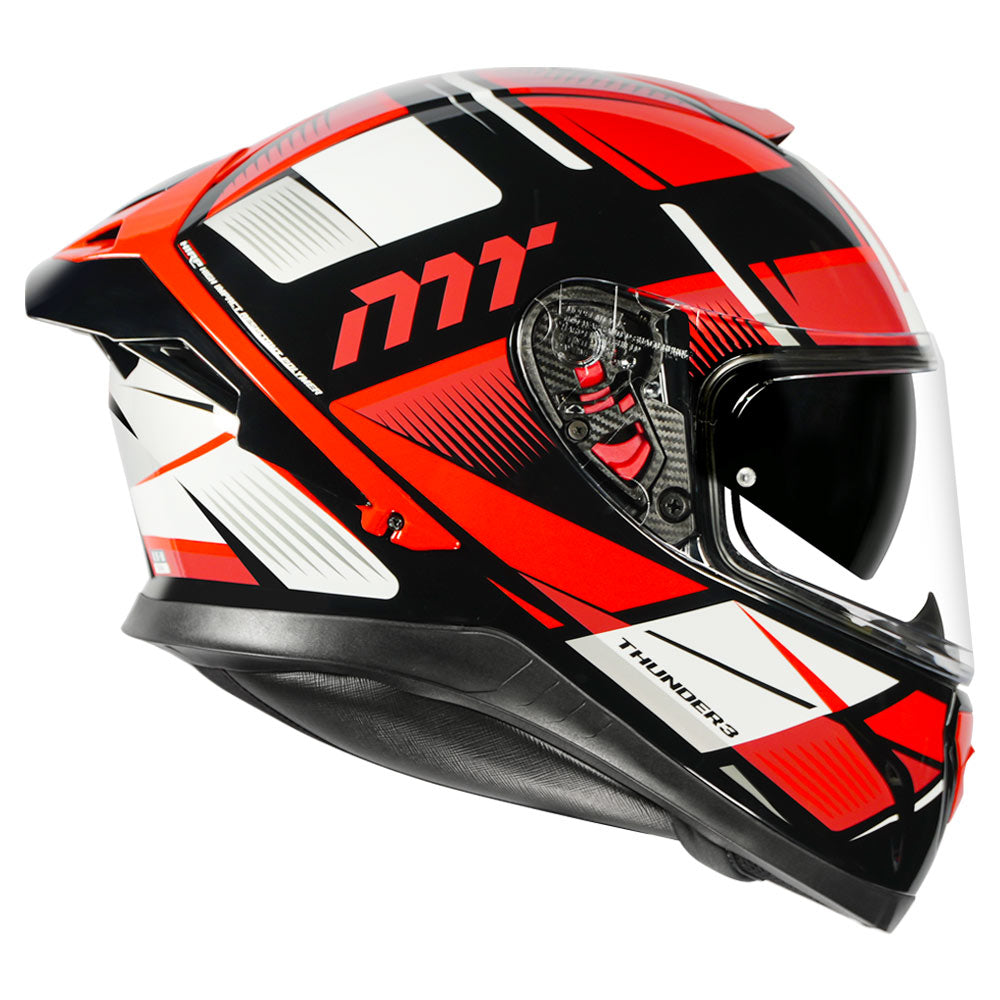 MT Thunder3 Pro Synthex Helmet (Gloss Fluorescent Red) - Image 3