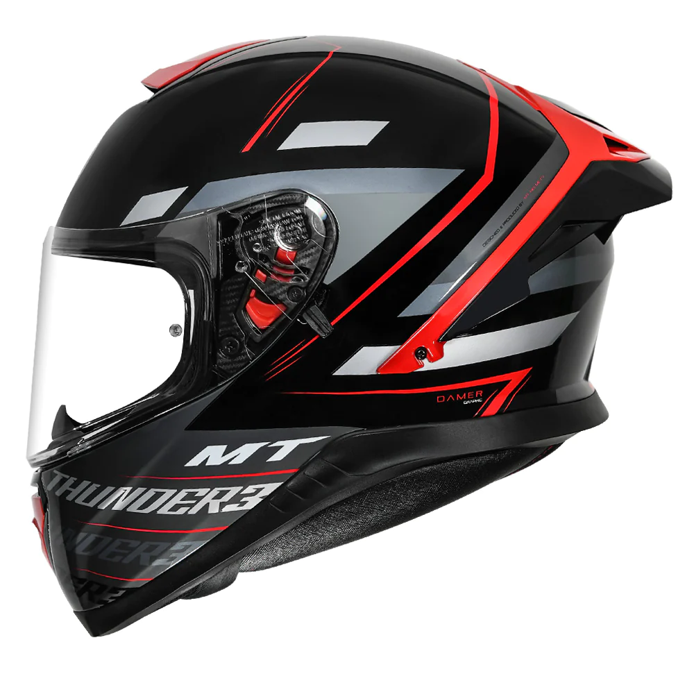 MT THUNDER3 PRO DAMER HELMET (Gloss Red & Black)