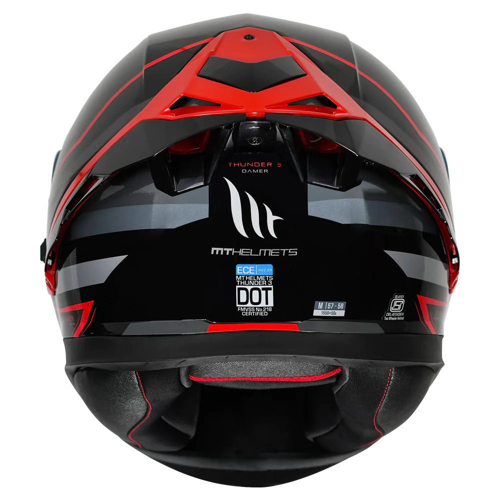 MT THUNDER3 PRO DAMER HELMET (Gloss Red & Black) - Image 4