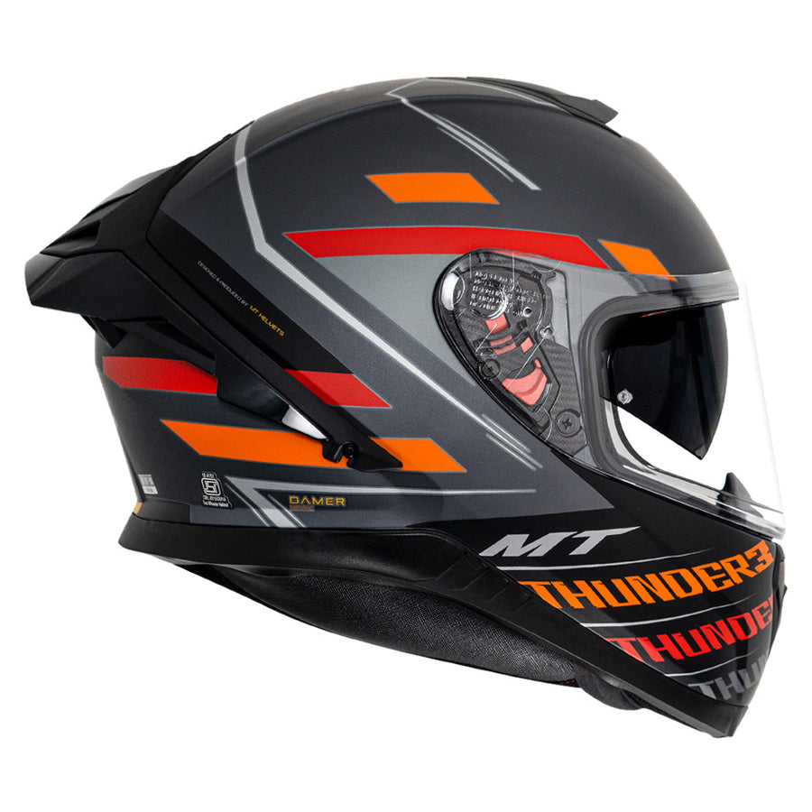 MT THUNDER3 PRO DAMER HELMET ( Matt Black Red) - Image 2