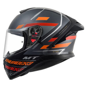 MT THUNDER3 PRO DAMER  HELMET ( Matt Black Red)