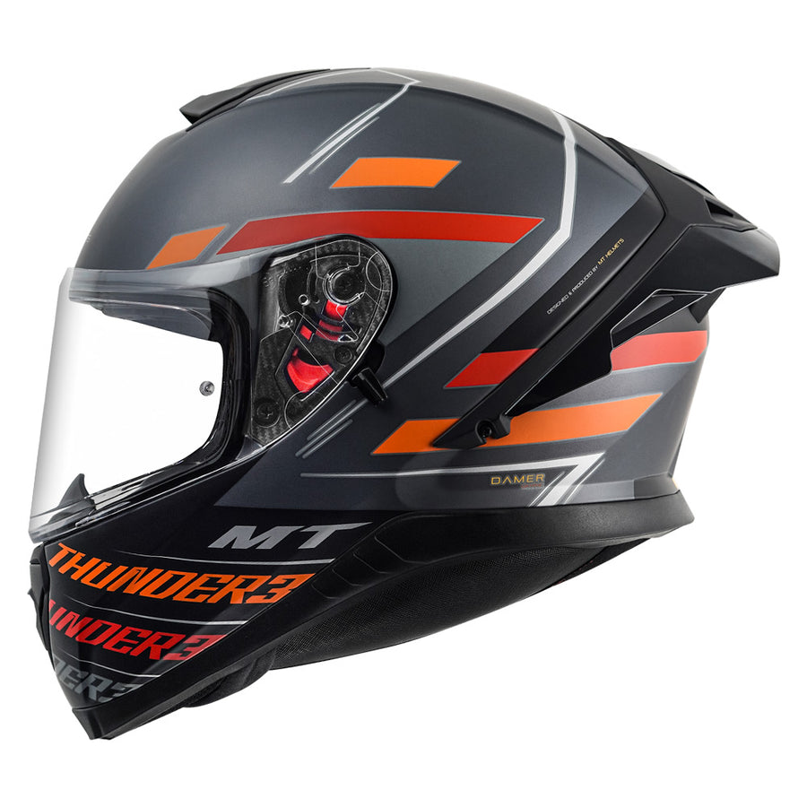 MT THUNDER3 PRO DAMER HELMET ( Matt Black Red)