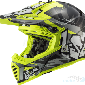 LS2 MX437 Fast Evo Crusher Helmet ( Matt Black Hi Viz Yellow )