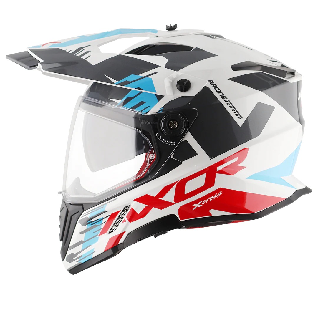 AXOR X-CROSS X1 HELMET WITH DUAL VISOR (White Red) - Image 3