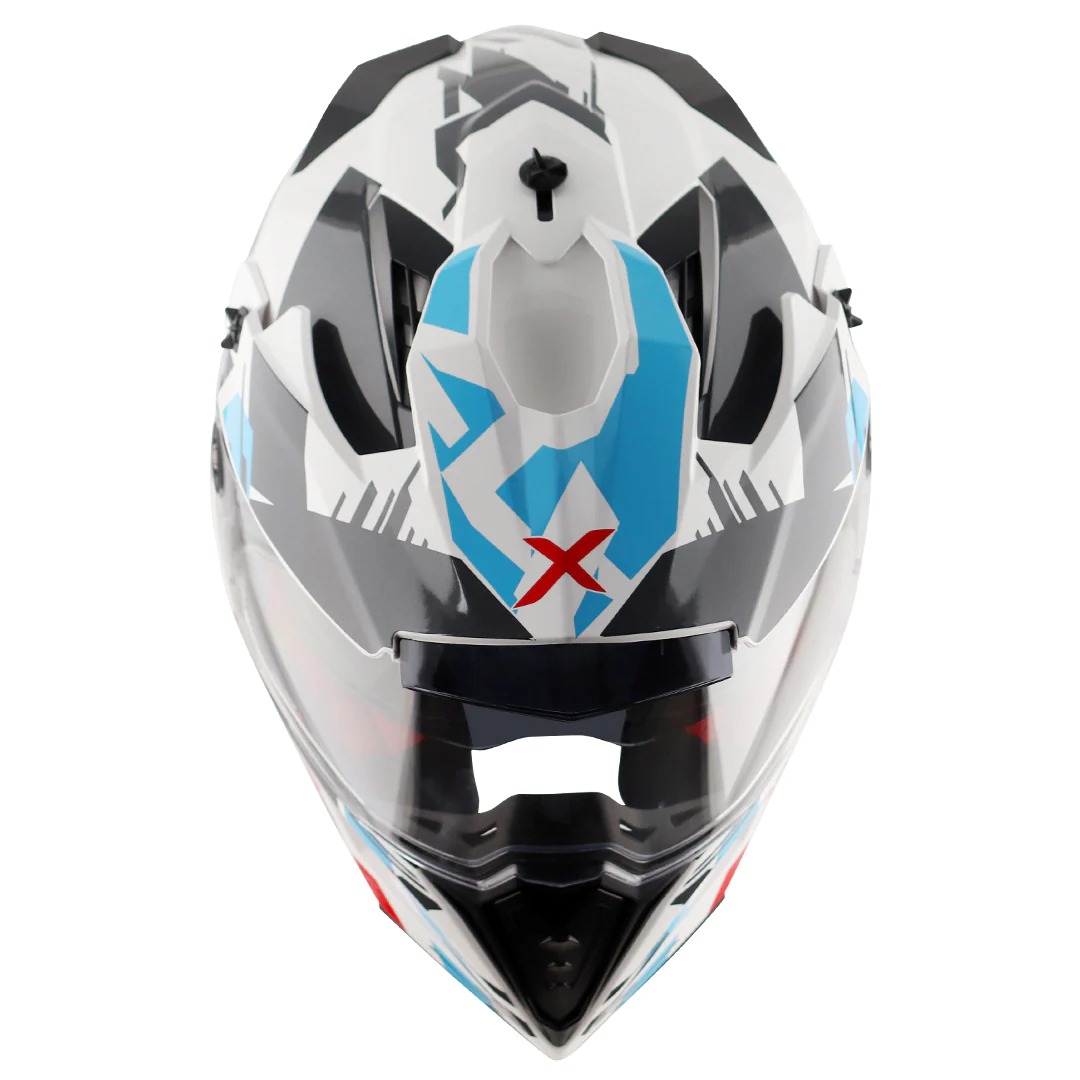 AXOR X-CROSS X1 HELMET WITH DUAL VISOR (White Red) - Image 9