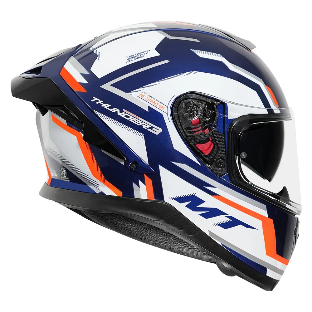 MT THUNDER3 PRO BLAZE HELMET (Fluorescent Orange) - Image 3