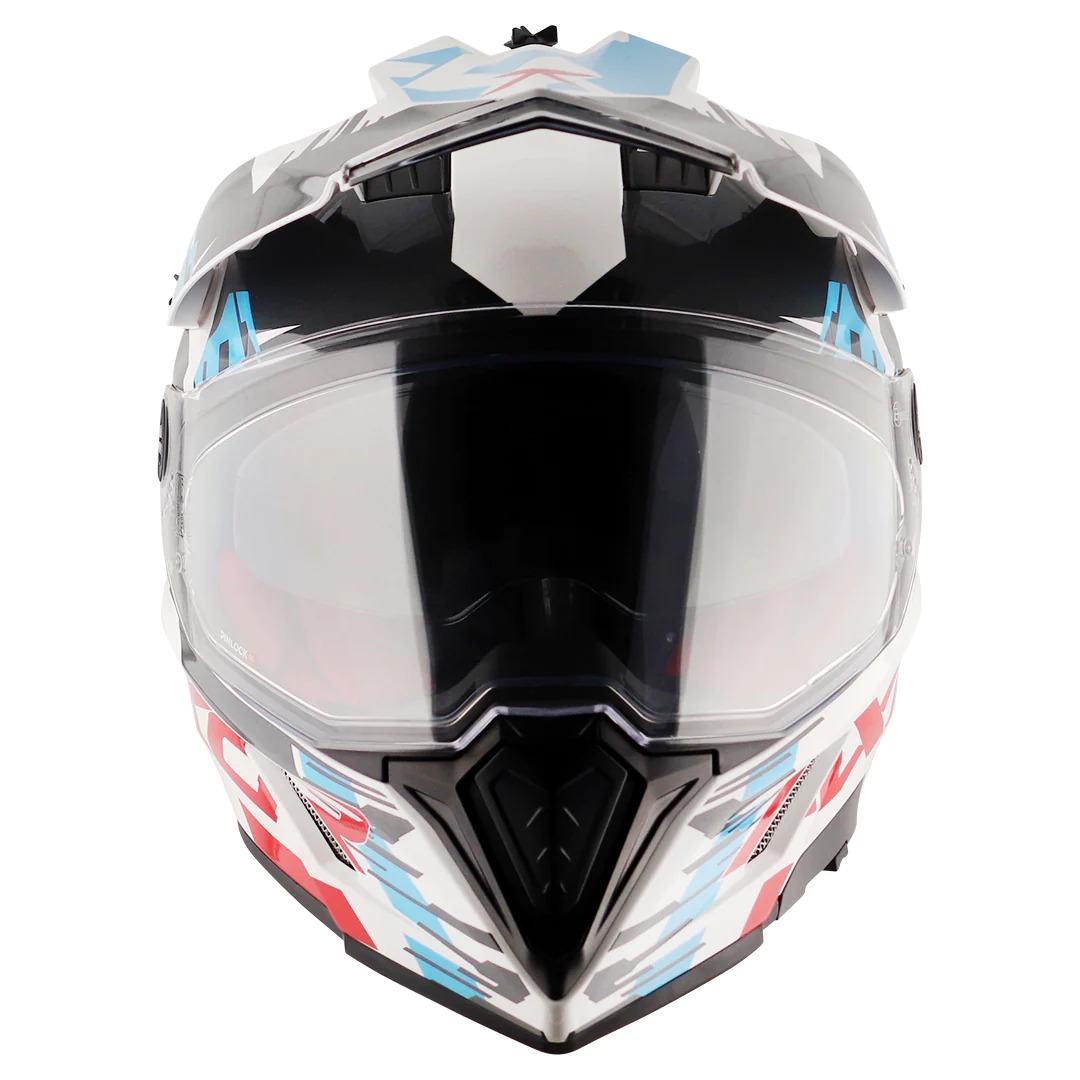 AXOR X-CROSS X1 HELMET WITH DUAL VISOR (White Red) - Image 2