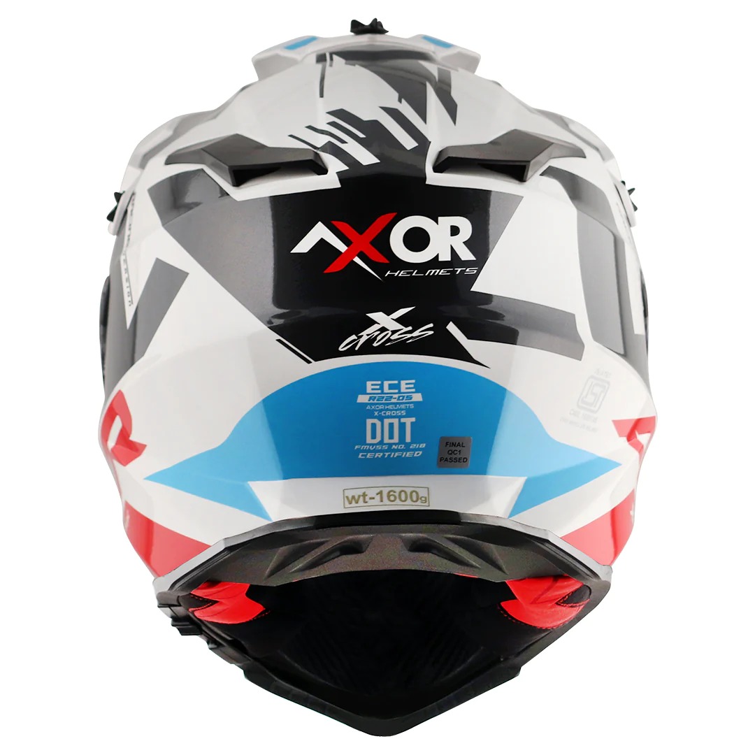 AXOR X-CROSS X1 HELMET WITH DUAL VISOR (White Red) - Image 5