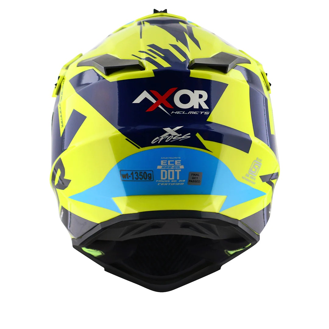 AXOR X-CROSS X1 HELMET (Neon Yellow Blue) - Image 3