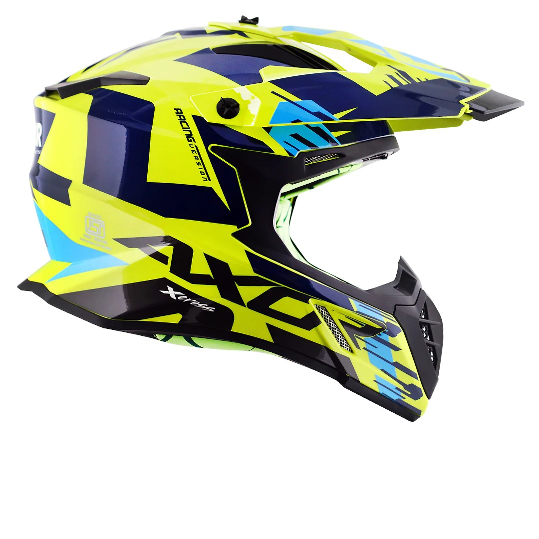 AXOR X-CROSS X1 HELMET (Neon Yellow Blue) - Image 2