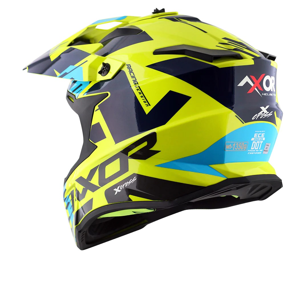 AXOR X-CROSS X1 HELMET (Neon Yellow Blue) - Image 6
