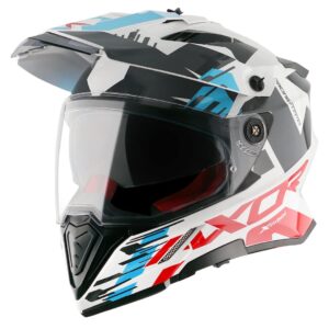 AXOR X-CROSS X1 HELMET WITH DUAL VISOR (White Red)