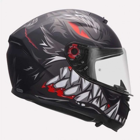 MT Hummer Lycan Matt Black Helmet - Image 4