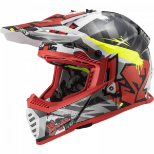 LS2 MX437 Fast Evo Crusher Helmet ( Matt Black Red )