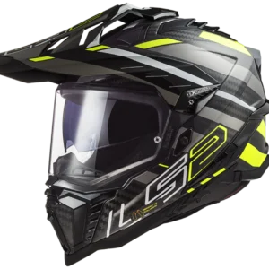 LS2 MX701 EXPLORER Carbon Edge  Helmet (carbon fiber) (Gloss Black Hi Viz Yellow)