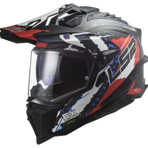 LS2 MX701 EXPLORER Carbon Extend Helmet (carbon fiber) (Matt Black Red)