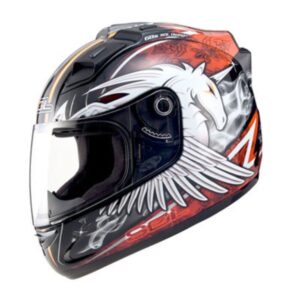 SOL SL-68S UNICORN2 Full Face Helmet (S,MATT BLACK/RED)