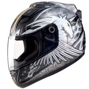 SOL SL-68S UNICORN2 Full Face Helmet (S,MATT BLACK/SILVER)