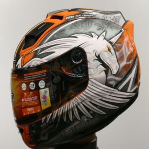 SOL SL-68S UNICORN2 Full Face Helmet (S,MATT ORANGE/SILVER)