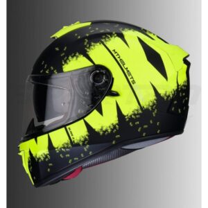 MT Blade 2SV Oberon Matt Helmet (Black & Flour Yellow)