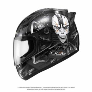 SOL - SL-68S II Metal Man Gloss Dark Silver Helmet