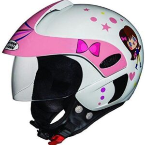 Studds Marshall D1 Open Face Helmet (Girl's, White N8, XS) Motorbike Helmet  (White)