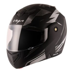 Vega Crux Dx Drift Dull Black Silver Helmet