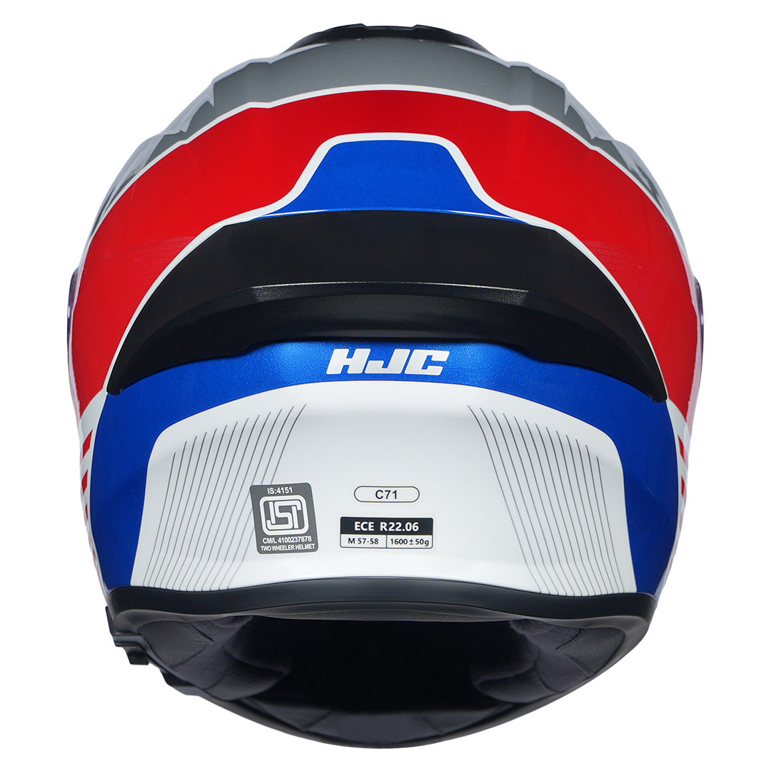 HJC C71 (C7X) Morix Helmet (White Blue & Red) - Image 4
