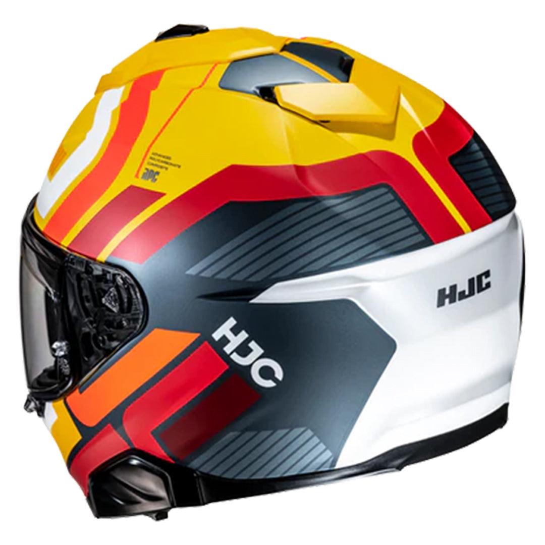 HJC I71 Viz Helmet (Yellow & Red ) - Image 3