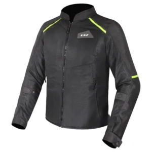 LS2 JACKET BREEZE MAN BLACK HI VIZ YELLOW - CE CLASS A CERTIFIED JACKET