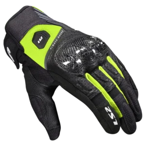 LS2 ATOM MAN GLOVES BLACK H-V YELLOW
