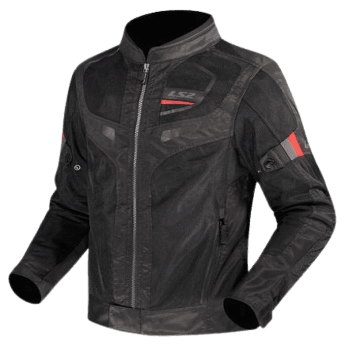 LS2 GARDA AIR MAN RIDING JACKET BLACK RED - CE CLASS A CERTIFIED