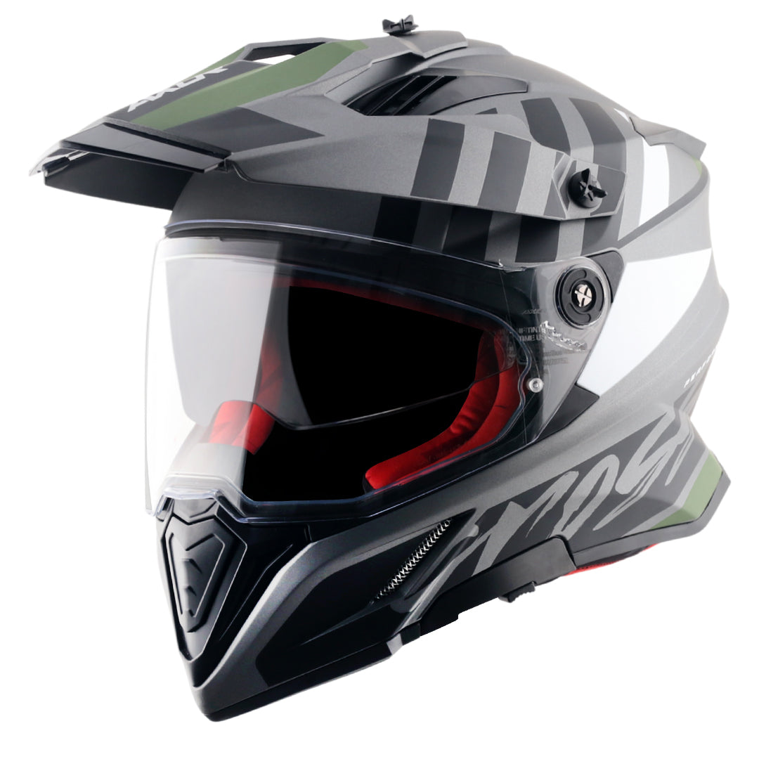 X-Cross Dual Visor Orbit Helmet (DULL ATHENA GREY BLACK)