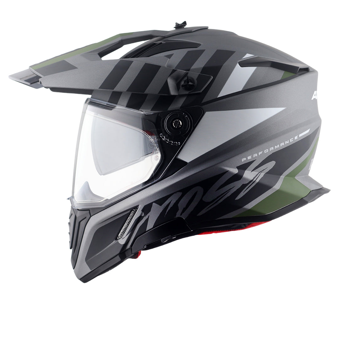 X-Cross Dual Visor Orbit Helmet (DULL ATHENA GREY BLACK) - Image 4