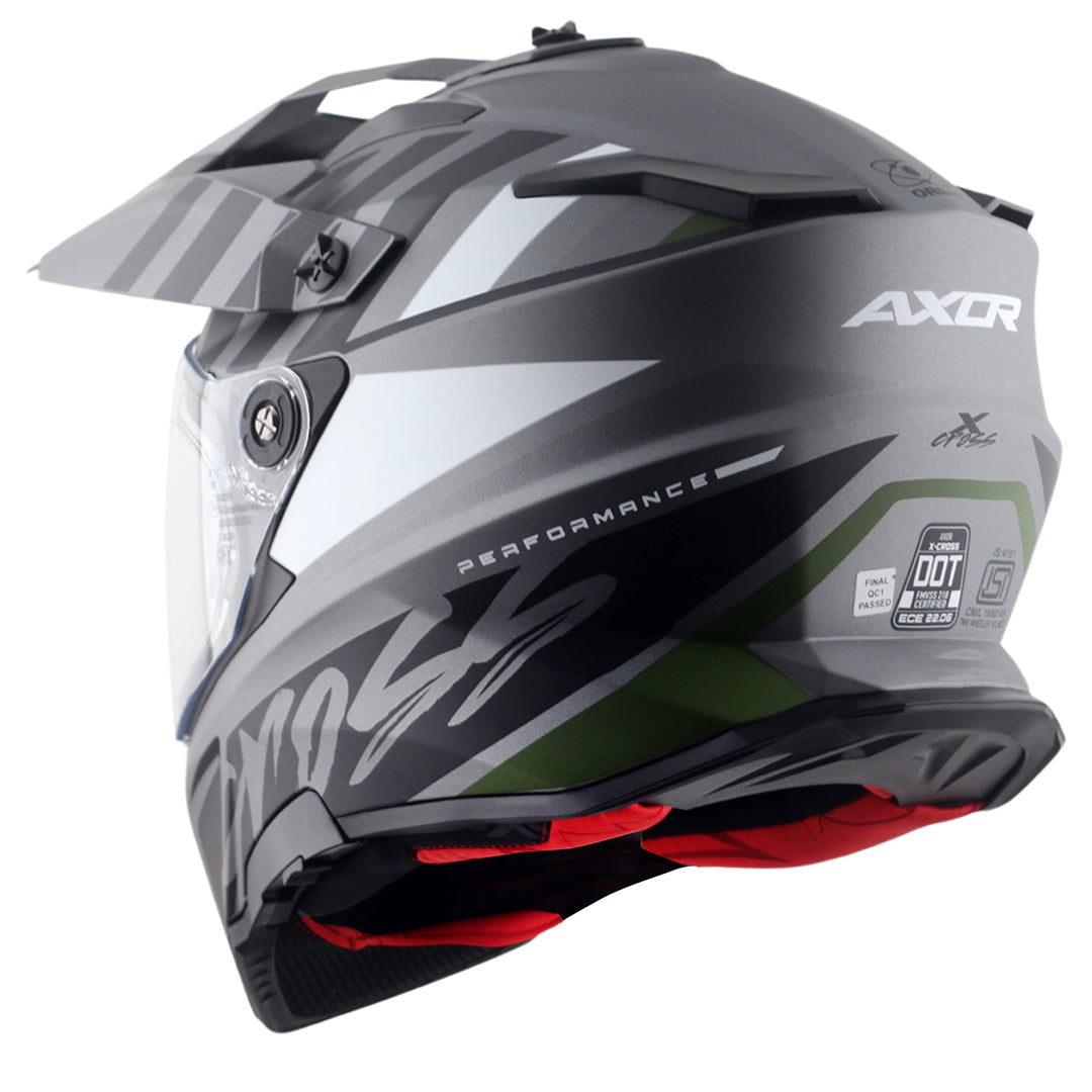 X-Cross Dual Visor Orbit Helmet (DULL ATHENA GREY BLACK) - Image 5