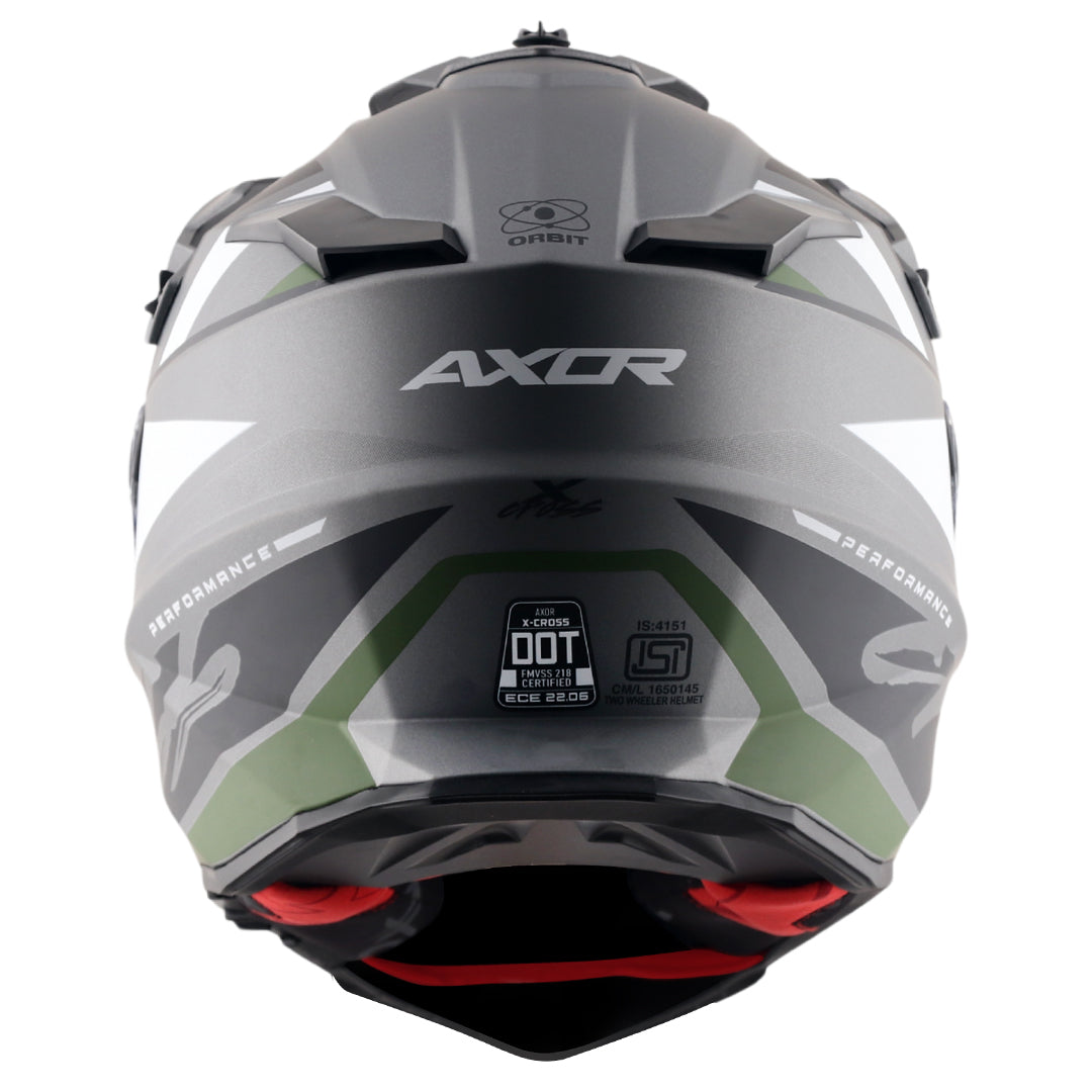 X-Cross Dual Visor Orbit Helmet (DULL ATHENA GREY BLACK) - Image 6