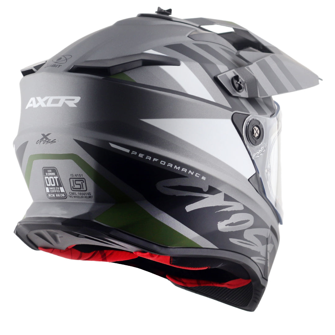 X-Cross Dual Visor Orbit Helmet (DULL ATHENA GREY BLACK) - Image 7