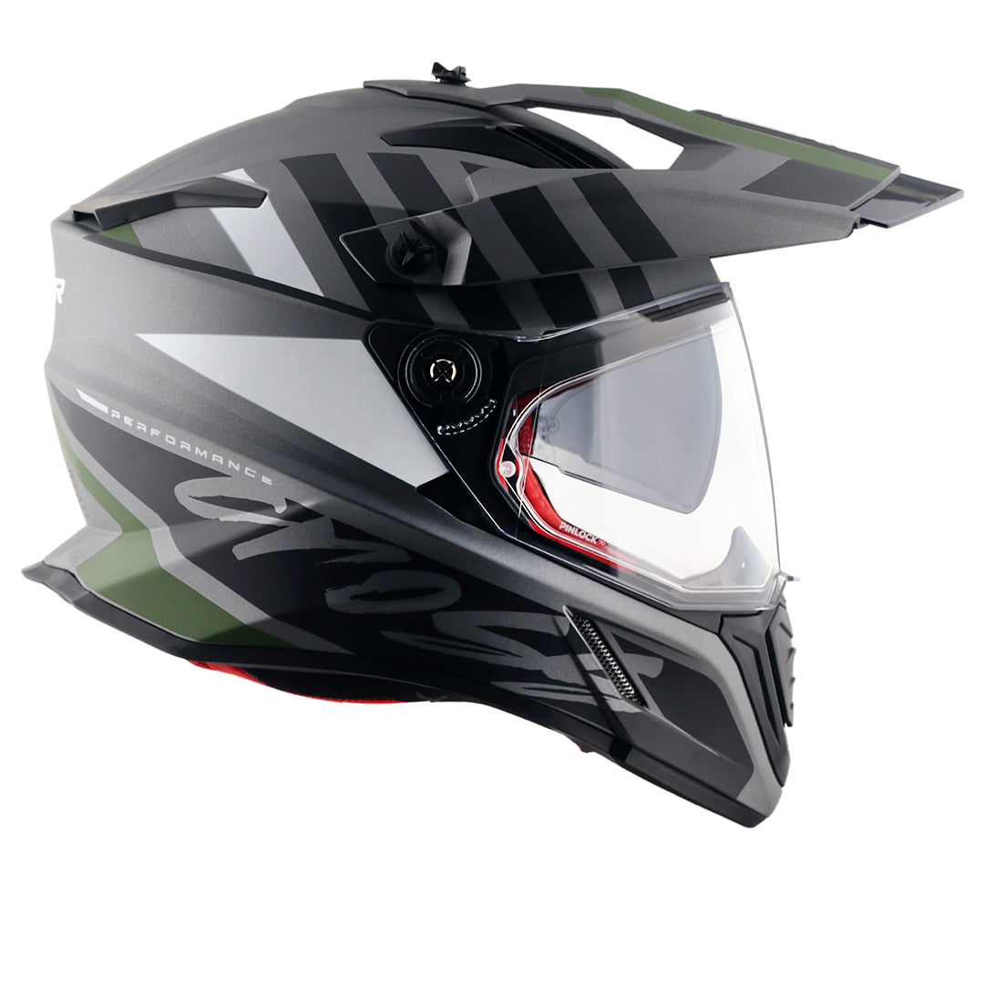 X-Cross Dual Visor Orbit Helmet (DULL ATHENA GREY BLACK) - Image 8