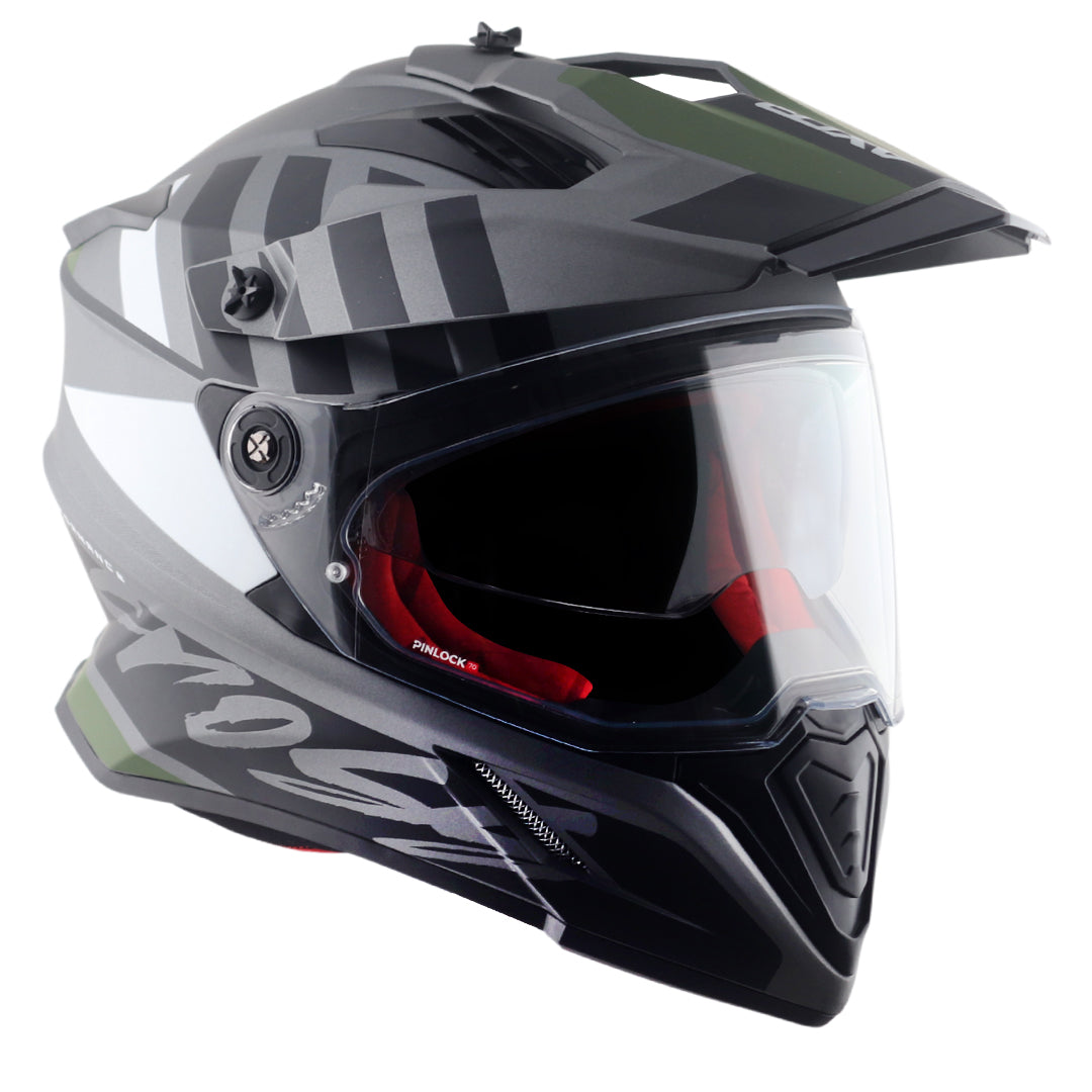 X-Cross Dual Visor Orbit Helmet (DULL ATHENA GREY BLACK) - Image 9
