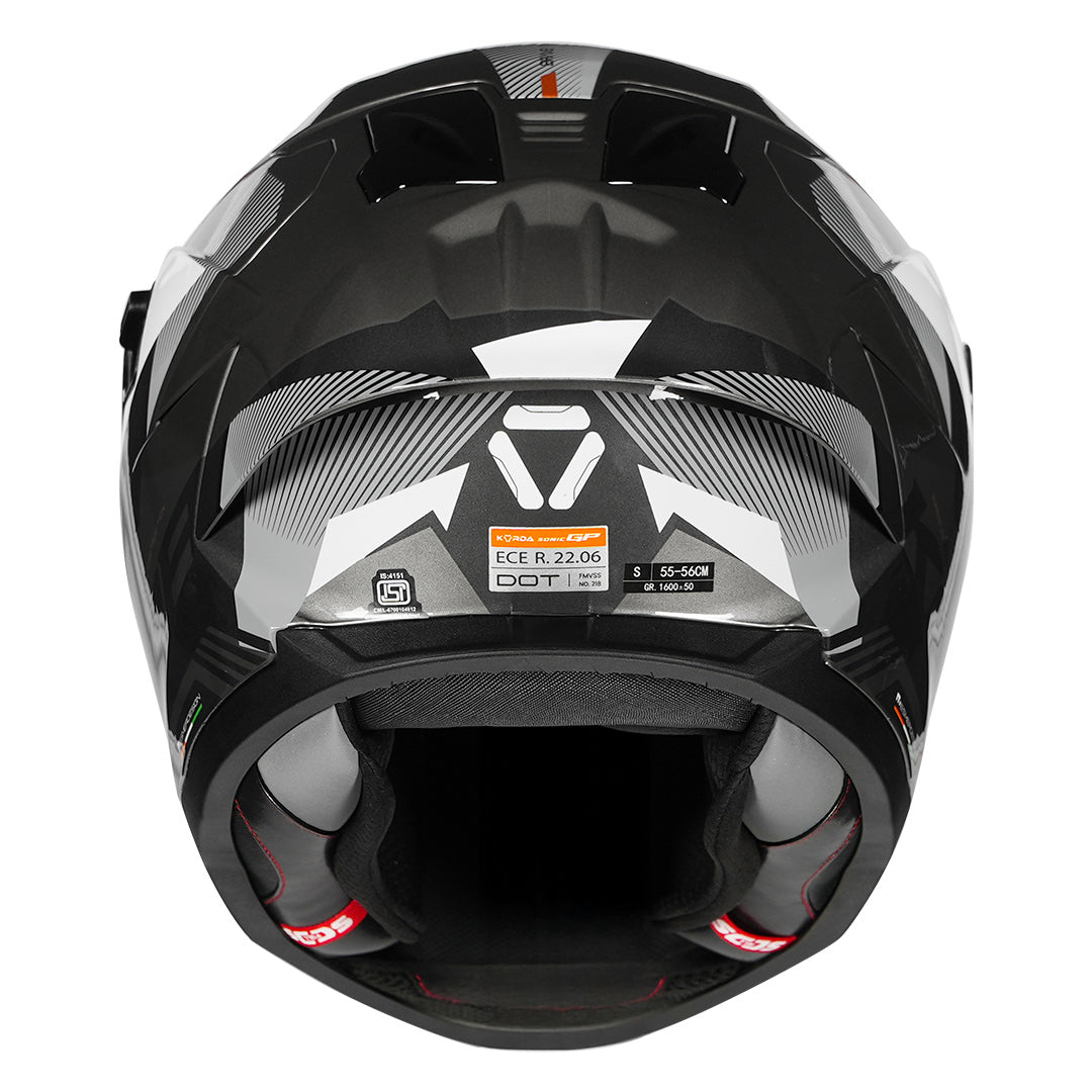 Korda Sonic GP Brave Helmet (Gloss Grey) - Image 6