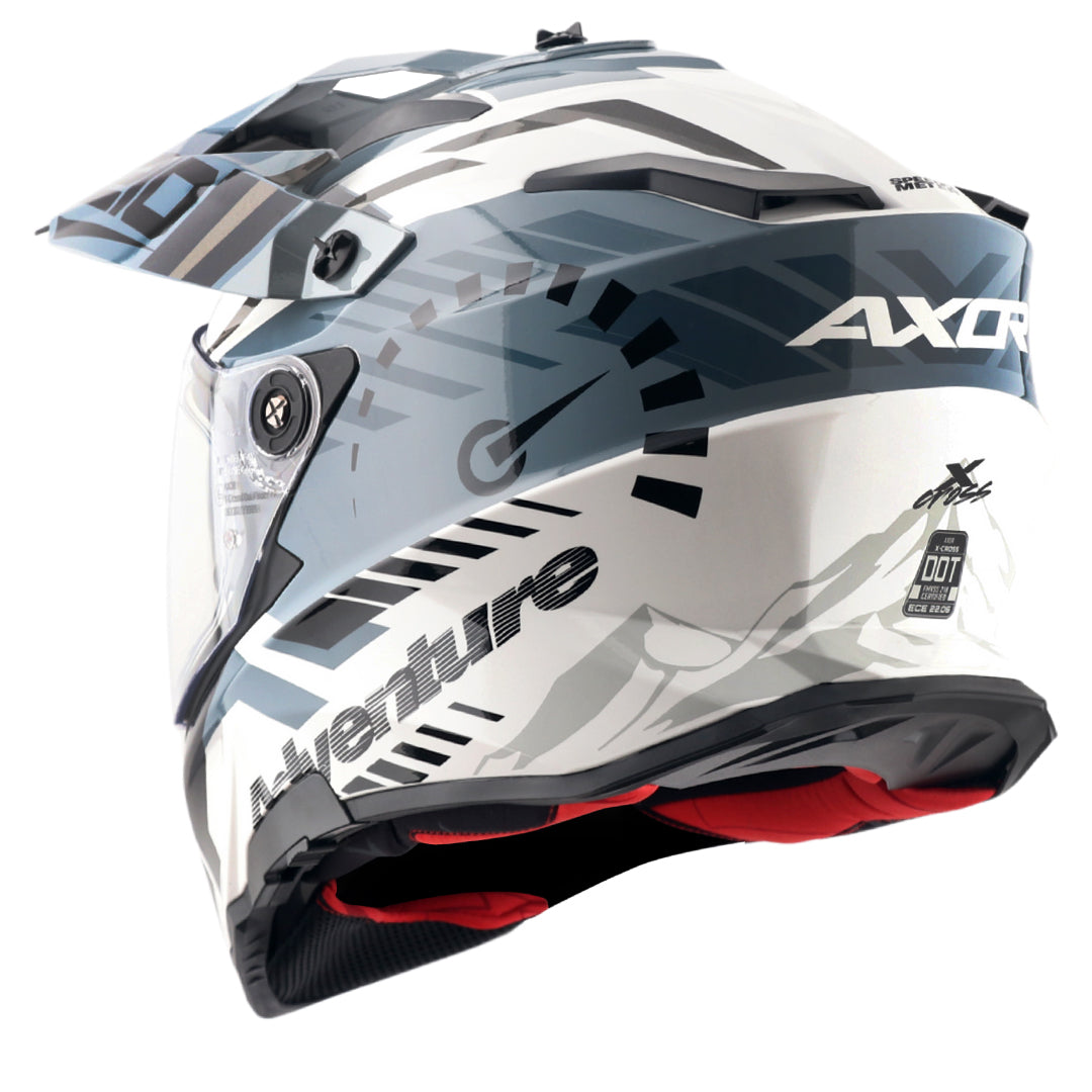 X-Cross Dual Visor Speedometer Helmet (WHITE GREY) - Image 2