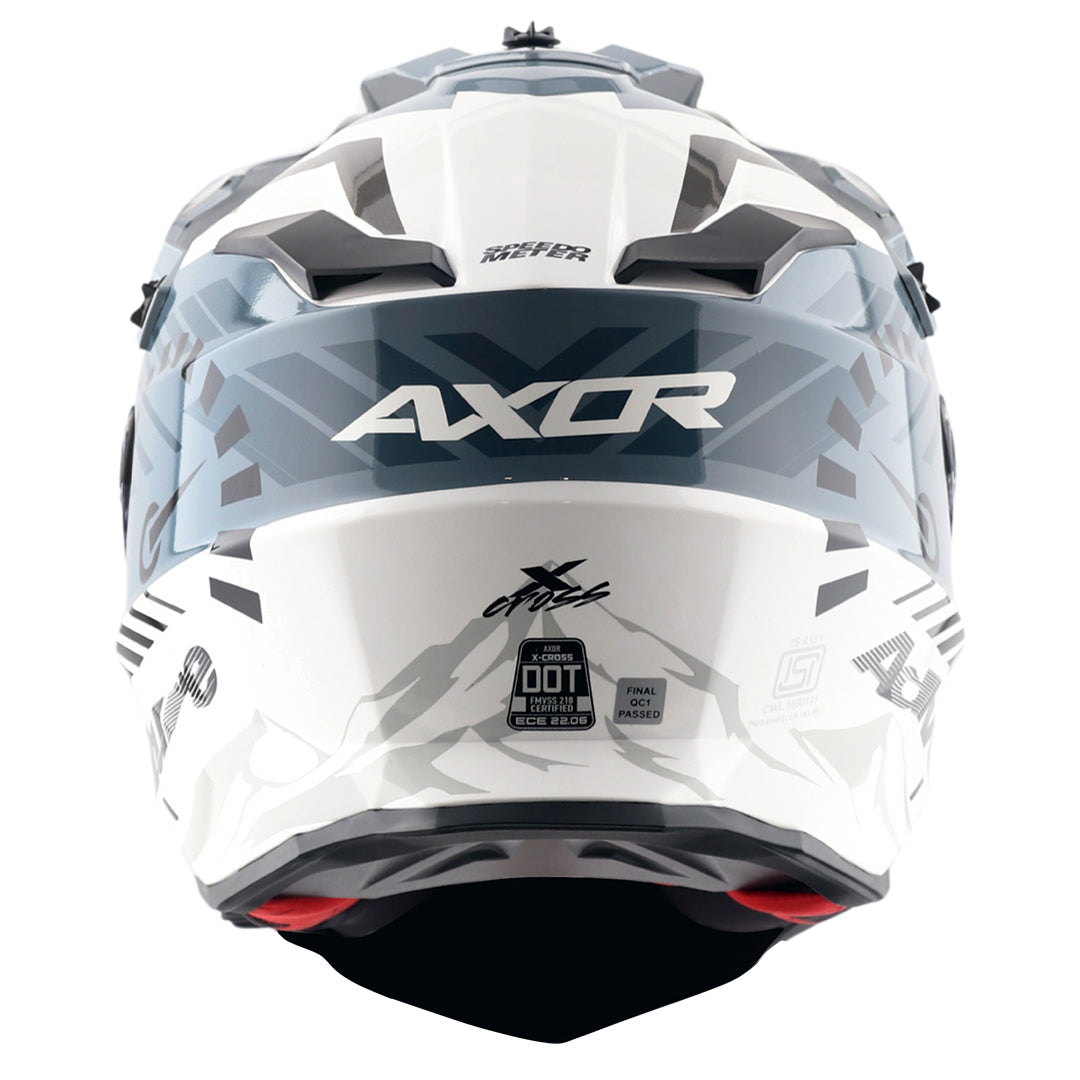 X-Cross Dual Visor Speedometer Helmet (WHITE GREY) - Image 5