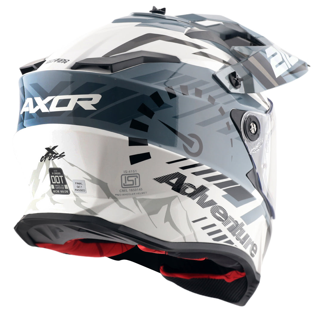 X-Cross Dual Visor Speedometer Helmet (WHITE GREY) - Image 4