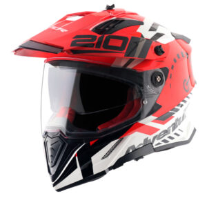 X-Cross Dual Visor Speedometer Helmet (WHITE RED)