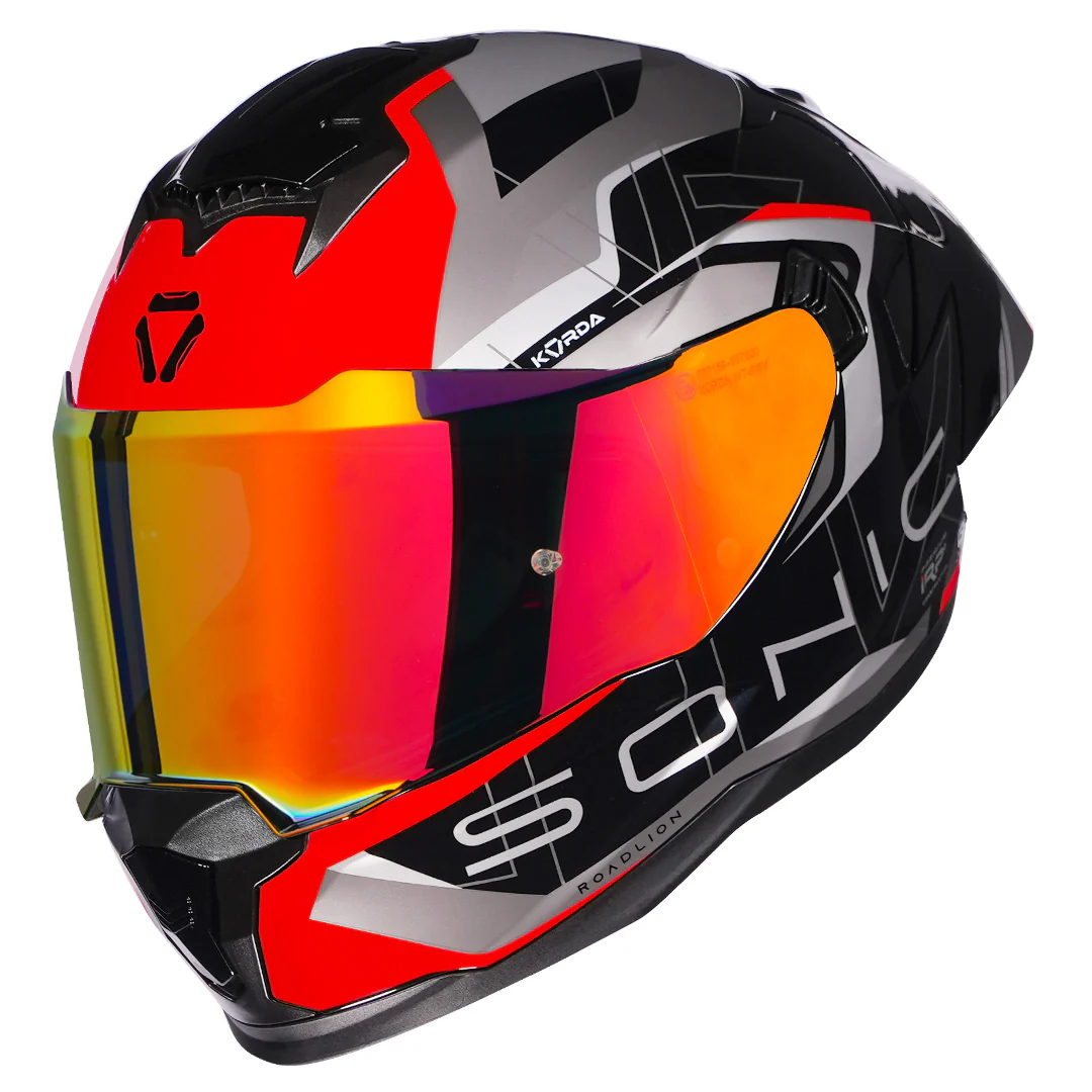 Korda Sonic GP Roadlion Helmet (GLOSS RED)