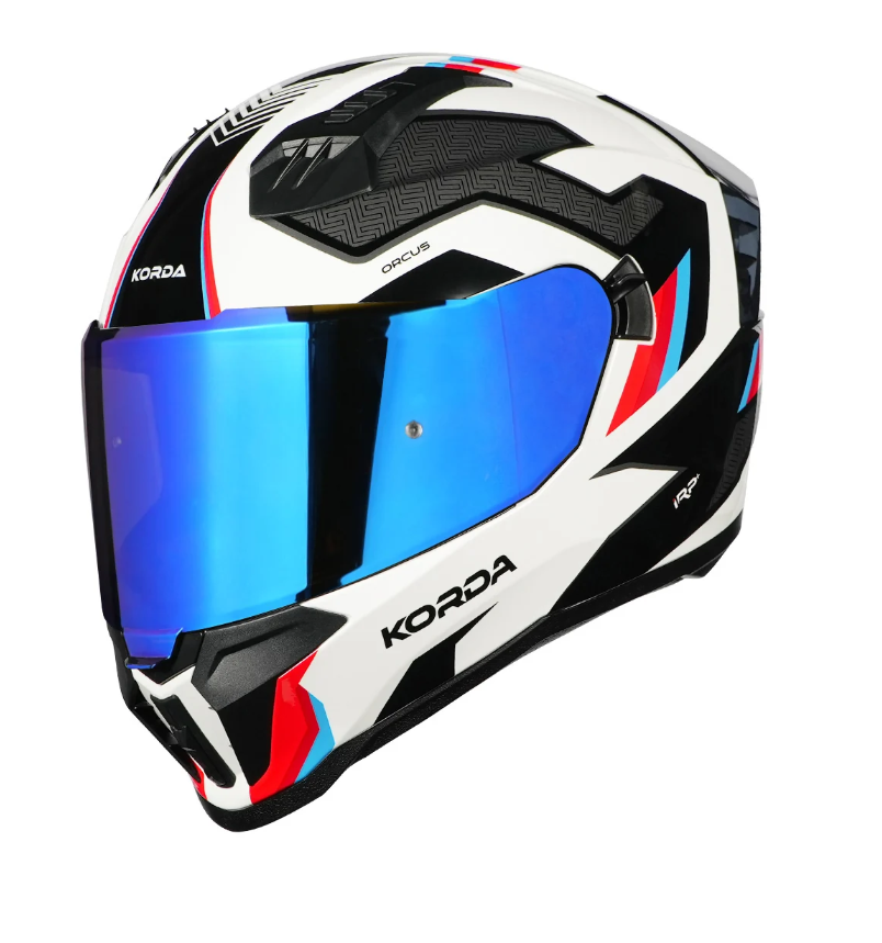 Korda Evo Orcus Gloss White Blue Red Helmet