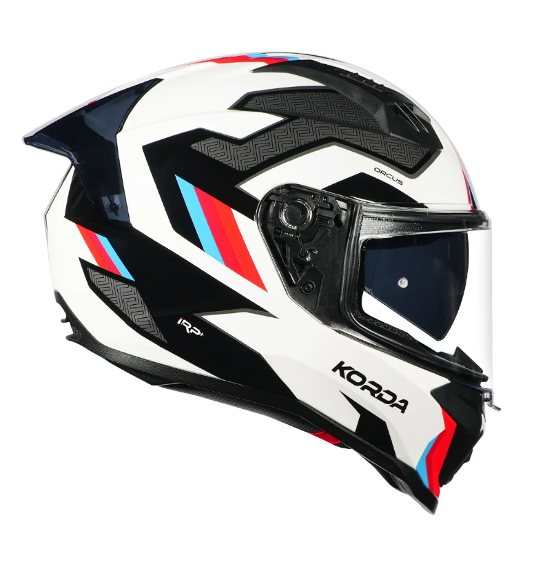 Korda Evo Orcus Gloss White Blue Red Helmet - Image 5