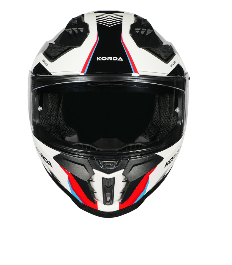 Korda Evo Orcus Gloss White Blue Red Helmet - Image 6